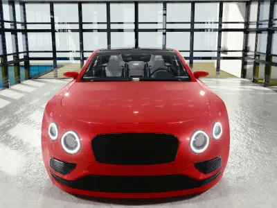 BLENDER EEVEE Brandless Extended Wheelbase 4 door coupe Low-poly 3D model