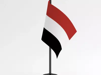 Table Flag Yemen 3D model