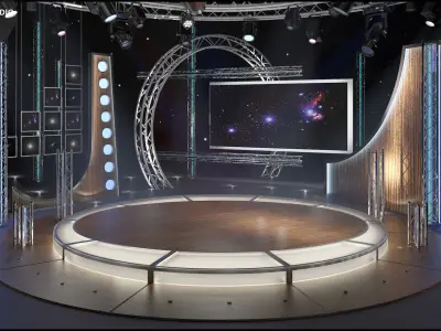 Virtual TV Studio Sets - Collection Vol 8 - 2 PCS DESIGN 3D model