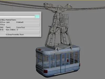 Cableway cable car - cable car 3D model