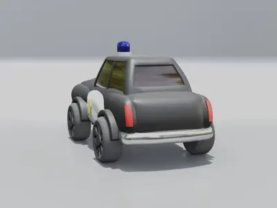 cartoon police car Low-poly 3D model