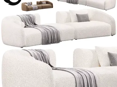 Puffy Puflu Dortlu Kanepe Sofa by caddeyildiz 3D model