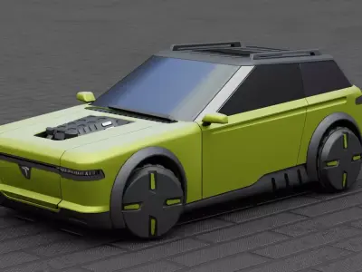 TESLA CONCEPT SUV  RIGGED 3D model