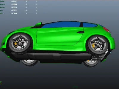 Car Wind Tunnel Low-poly 3D model