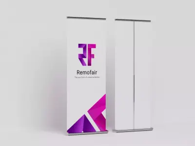 Roll Up Stand Banner Marketing Branding Sales 3D model