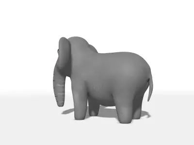 Elephant Rigged Low-poly 3D model