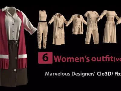 6 Womens Outfit -vol8 3D model