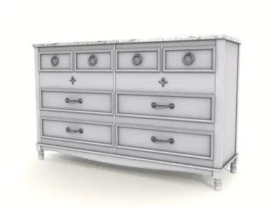dresser shabby chic Low-poly 3D model