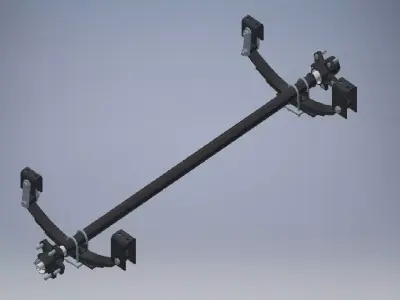 Car Leaf Sprung Axle  3D model