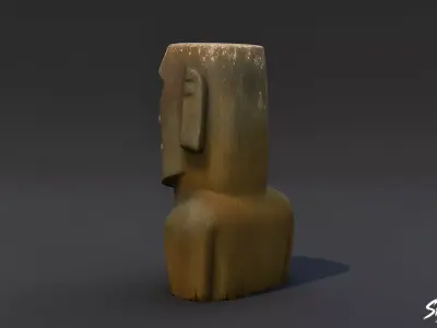 Moai Statue Low-poly 3D model get