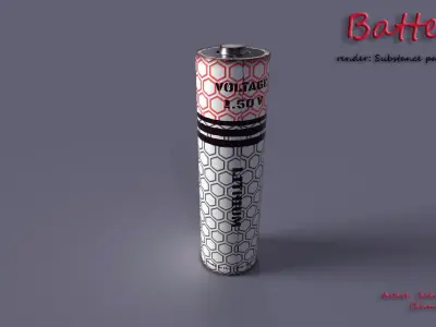 Battery Low-poly 3D model