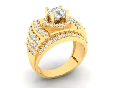 Luxury Multi Layer Diamond Ring for Men 583 3D print model