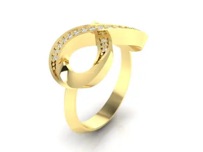 Ring M51 The luxury female ring with gems wedding 3D print model