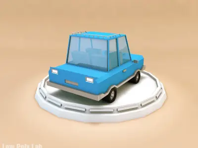 Cartoon Family City Car Low-poly 3D model