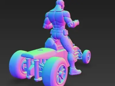 Armored Superhero Driver  Futuristic Racer  3D print model