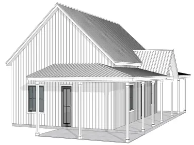 Barndominium House 011 -Archimple LLC Low-poly 3D model