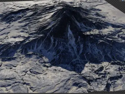 Realistic Snow Mountain Free 3D model