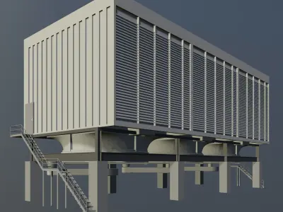 Industrial building for machines 3D Model Collection