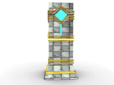 game cartoon pillar 3D model