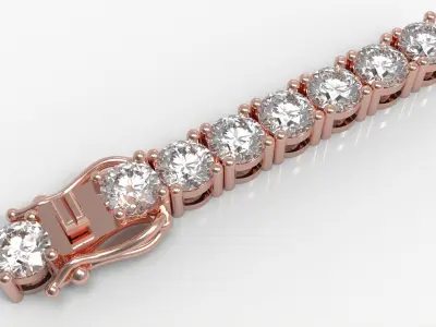 Diamond Tennis Bracelet Link TB30 3D print model