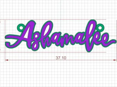 Name necklace Ashamalee 3D print model