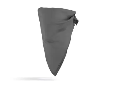 Face Protection Black Bandana - cotton mask scarf  3D model