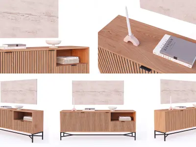 tv lowboard jaipur with decoration 3D model