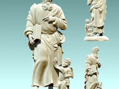 Matthew Evangelist - CNC - Router - Carving  3D print model