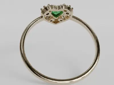 heart stone ring 3D print model