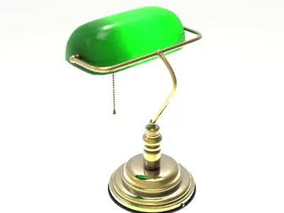 Bankers Lamp Low-poly 3D model
