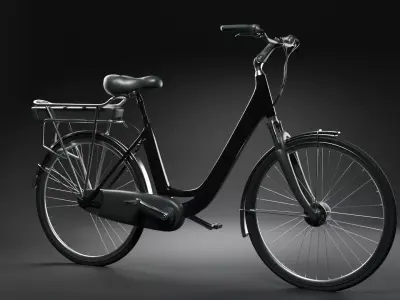 Classical Bike in Black and Chrome 3D model