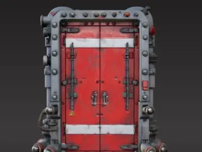futuristic sci-fi door 3D print model purchase