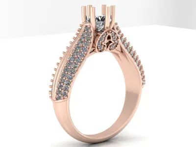 Jewelry Diamond Ring 3D Print Model 3D print model 12