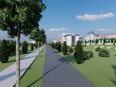 Cement factory 3D model