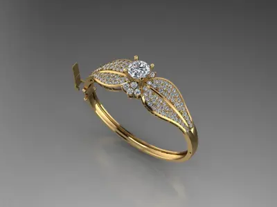 3D jewelry design bangle 3D print model