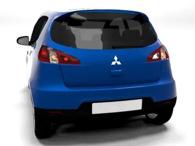 MITSHUBISHI COLT 3 DOOR 2009 LOWPOLY Low-poly 3D model