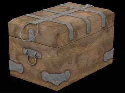 Treasure Chest Box Low-poly 3D model