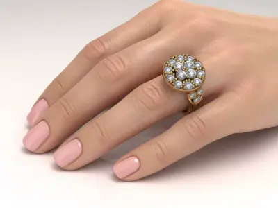 The Victorian Medallion Ring Jewelry model - for Her 3D print model