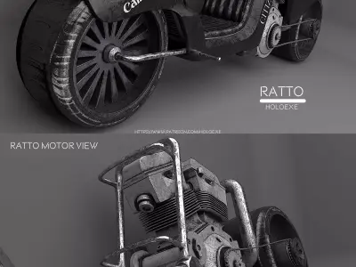 Ratto motorcycle with two different views 3D model
