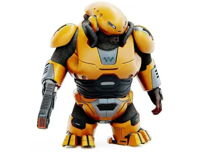 ALIEN TROOPER X-6  Rigged for Unreal Engine - Unity - MIXAMO 3D model