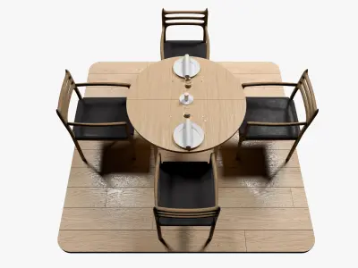 Restaurant Table and Chair 3D model