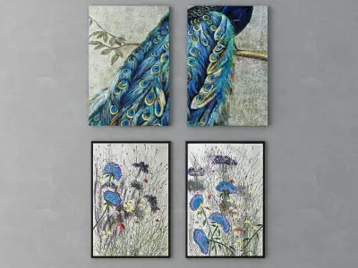 Collection of modern paintings horchow - 3 3D model