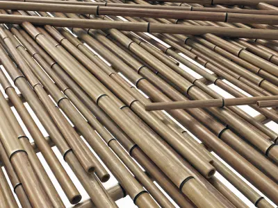 Bamboo branch decor n20 3D model
