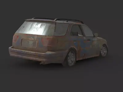 Abandoned Car - Suzuki Baleno Kombi Low-poly 3D model