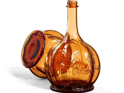 Color glass bottle 3D model