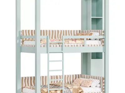 Bunk bed for kids 6 3D model