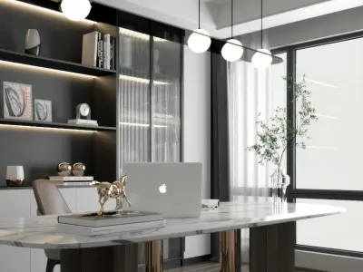 villa decoration Modern Study Home 3D model