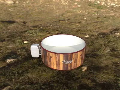 Luxury outdoor bathtub Low-poly 3D model