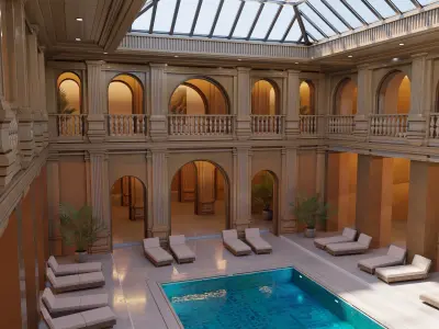 Classic Luxury Swimming Pool 3D model - blend - fbx - obj 3D model