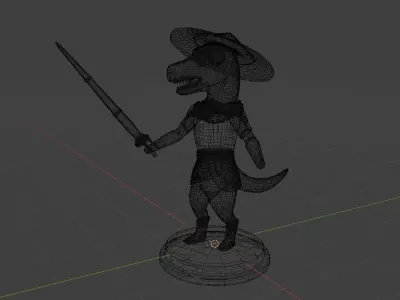 Lizard cute cartoony model  3D model